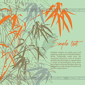 Branch of bamboo, background for design - vector clip art