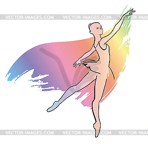Женщина танцы, балерина, - векторный графический клипарт