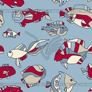 Fish seamless pattern - vector image