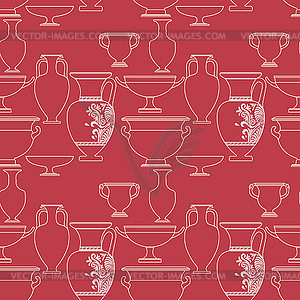 Ceramic Ethnic national Greek style seamless pattern - vector clip art