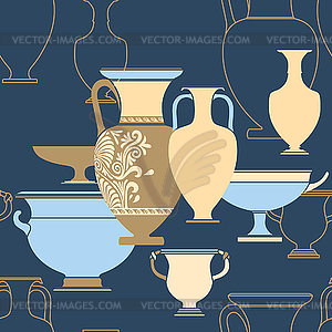 Ceramic Ethnic national Greek style seamless pattern - royalty-free vector image