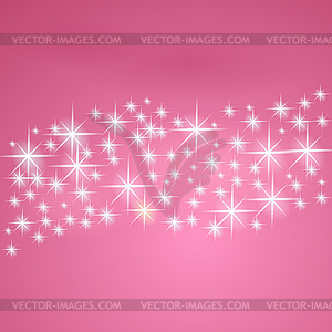 Pink fantasy background with stars - vector clipart