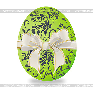 Funny Easter Bunny with Easter Egg - vector clipart