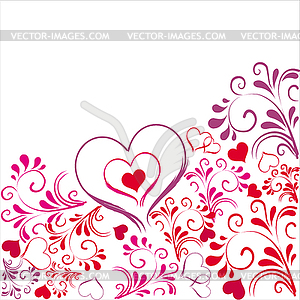 Background with hearts - vector clip art