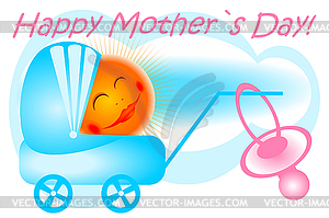 Postcard happy mother`s day - vector clipart