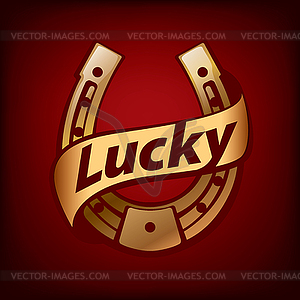 Lucky - horseshoe design - vector clip art