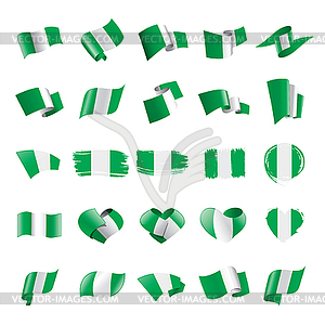 Nigeria flag, - vector clipart