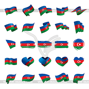 Azerbaijan flag, - vector clip art