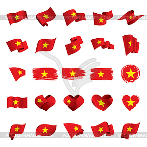 Vietnam flag, - vector clip art