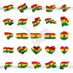 Ghana flag, - vector clipart