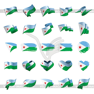 Флаг Джибути, - изображение векторного клипарта