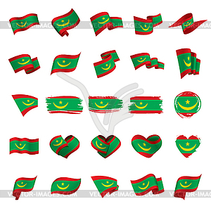 Mauritania flag, - color vector clipart