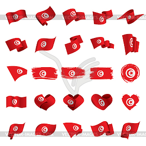 Tunisia flag, - vector clipart