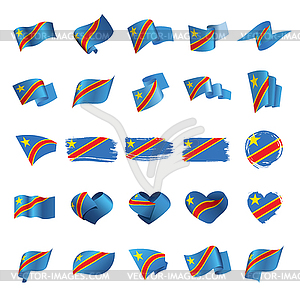 Democratic Republic of Congo flag - vector clip art