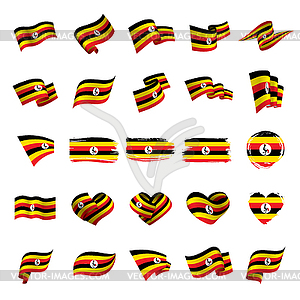 Uganda flag, - vector clipart