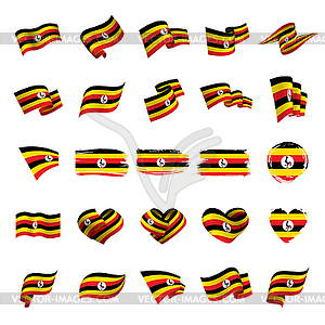 uganda flag waving clipart