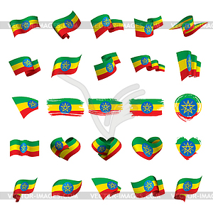 Ethiopia flag, - vector clipart