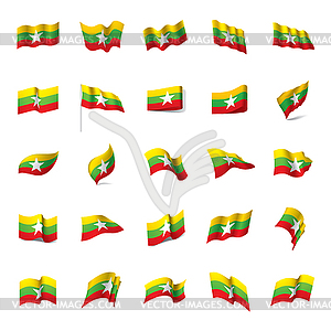 Myanmar flag, - vector image