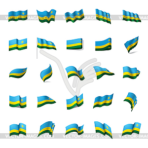 Rwanda flag, - vector clipart