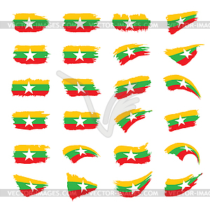 Myanmar flag, - vector clipart