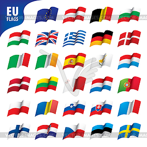 Flags of european union - vector clip art