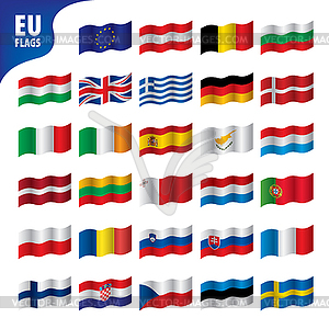 Flags of european union - royalty-free vector clipart