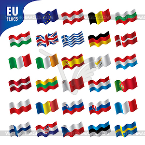 Flags of european union - vector clipart