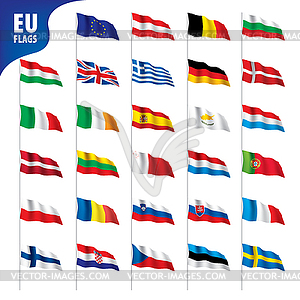 Flags of european union - vector clipart / vector image