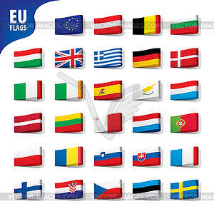 Flags of european union - vector image