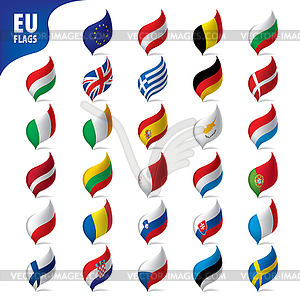Flags of european union - vector clipart