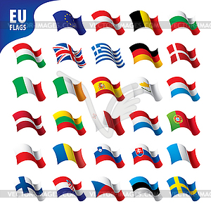 Flags of european union - color vector clipart