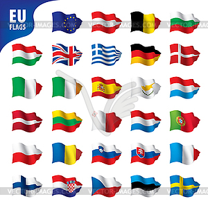 Flags of european union - vector clipart