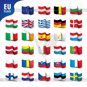 Flags of european union - vector clip art