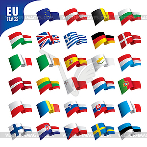 Флаги европейского союза - векторная иллюстрация