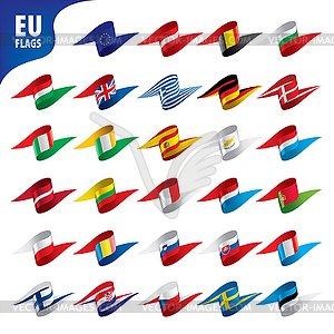 Flags of european union - stock vector clipart