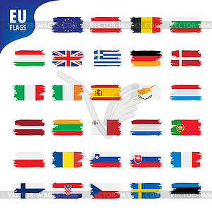 Flags of european union - vector image