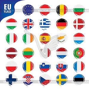 Flags of european union - vector image