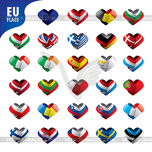 Flags of european union - vector image