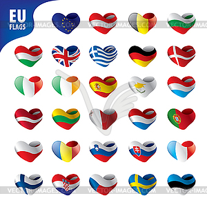 Flags of european union - vector image