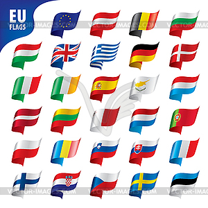 Flags of european union - vector image