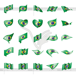 Brazil flag, - vector clipart
