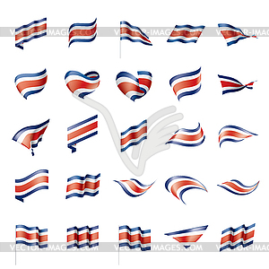 Costa Rica flag, - stock vector clipart