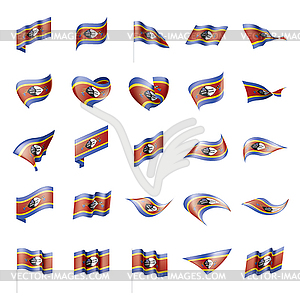 Swaziland flag, - stock vector clipart