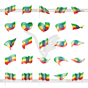 Ethiopia flag, - vector image