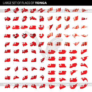 Тонга флаг, - векторный клипарт