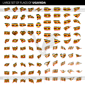 Uganda flag, - vector clip art