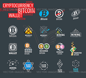 Icon set for cryptography - vector clip art