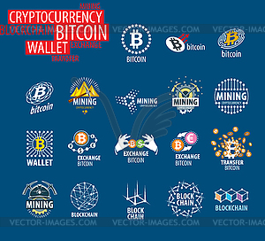 Icon set for cryptography - vector EPS clipart