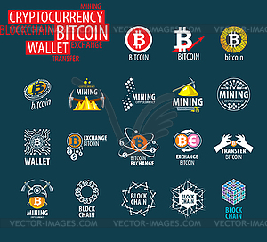 Icon set for cryptography - vector clipart