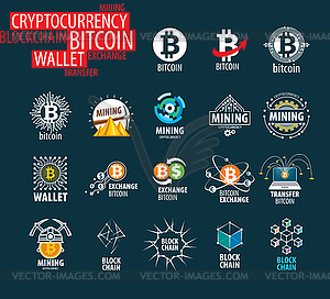 Icon set for cryptography - vector image